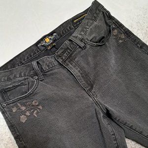 Lucky Brand Womens Distressed Sienna Slim Boyfriend Dark Wash Jeans Size 12/31